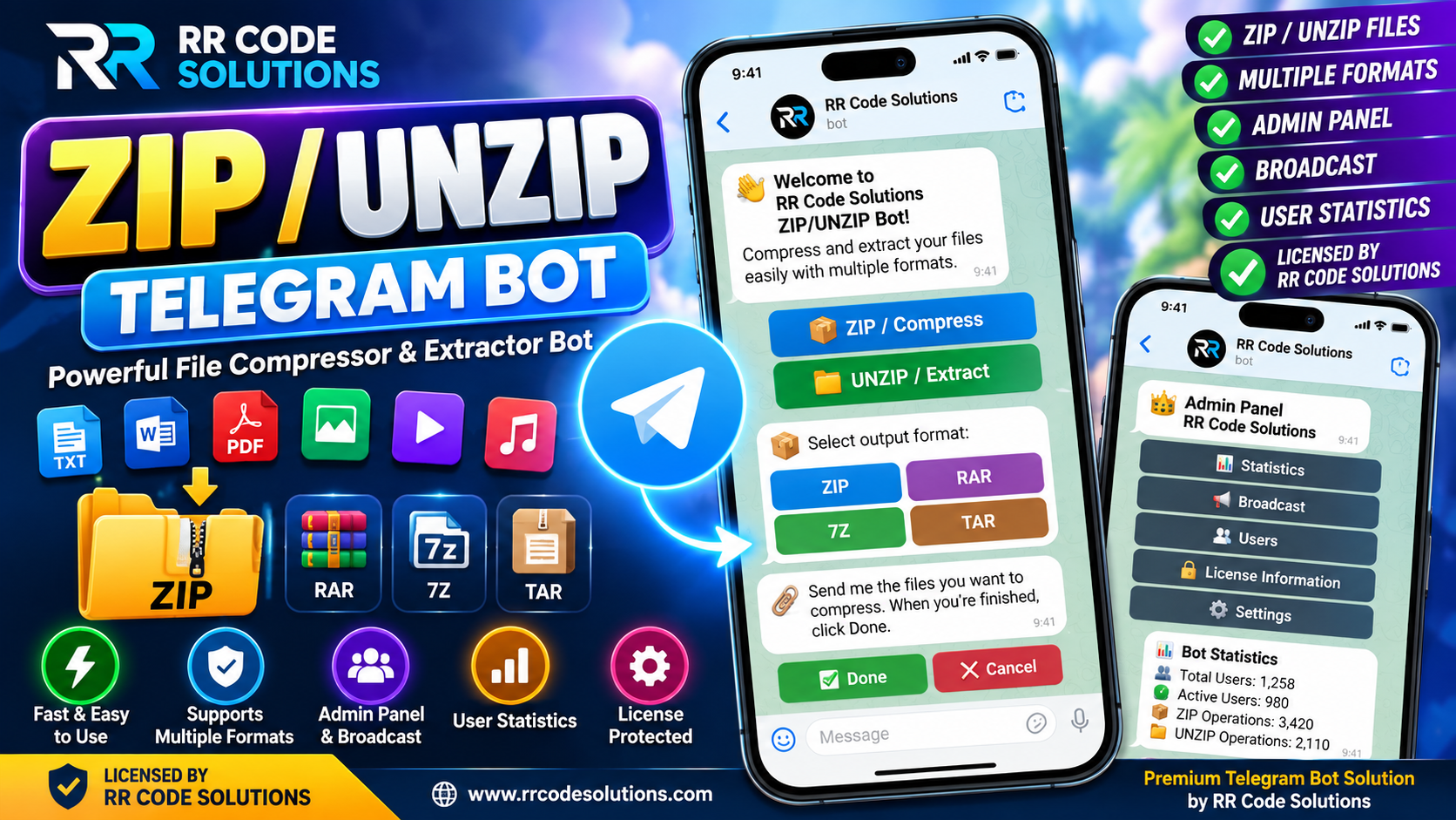 Telegram Advanced Zip/Unzip Bot Script