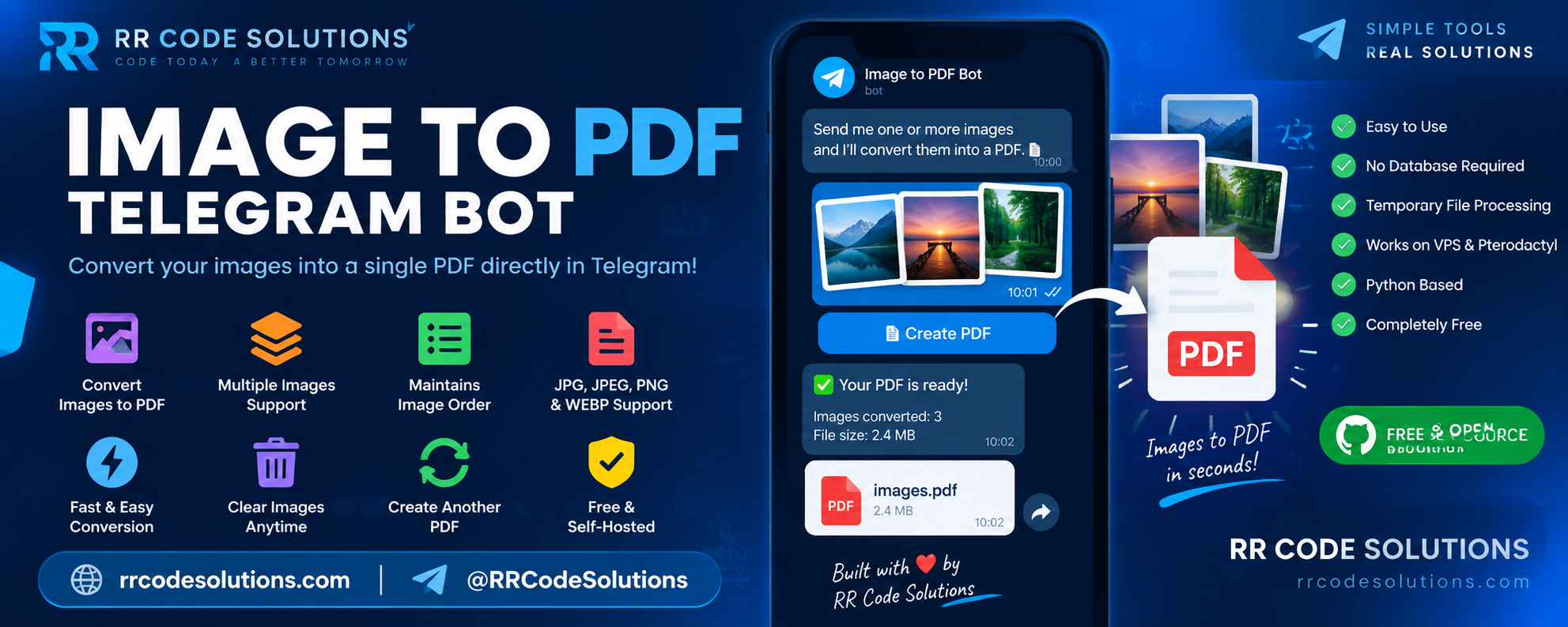 Multi Image to PDF Telegram Bot thumbnail